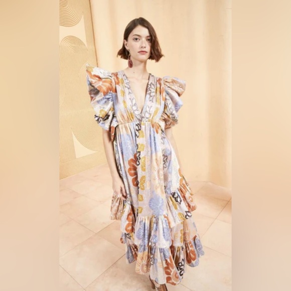 Ulla Johnson Fontaine Midi Dress in Ocean Jasper - Picture 4 of 11